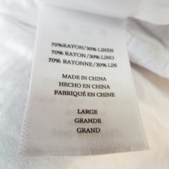 Rails Wren Seattle Linen Blend Blue & White V-Neck Striped Dress Sz Large - Picture 14 of 15